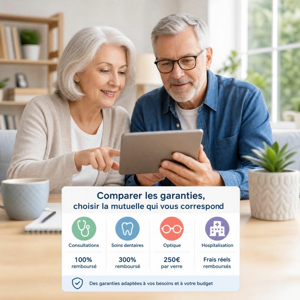 Senior qui compare des assurances